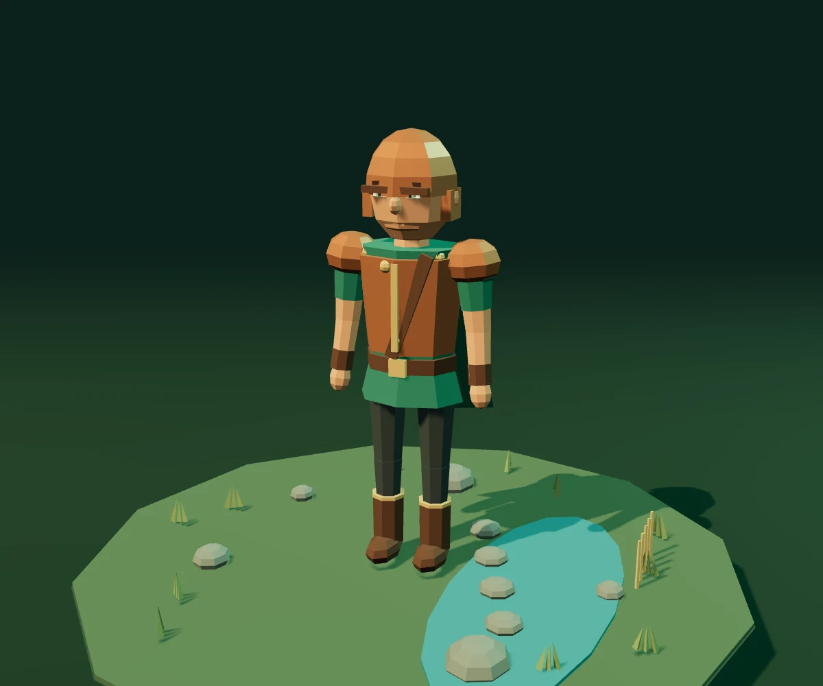 A customized EmberWilds adventurer in a cape and copper armor beside Silverwater River.